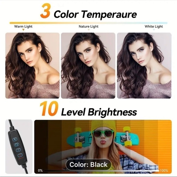 NIB Video Conferencing Lighting Ring Zoom Call Lighting Computer Laptop Light - Picture 6 of 6